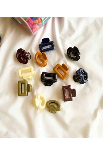 LOZAN 12 Pieces Women's Medium Hair Clips, Multi-Color, Heart Shape