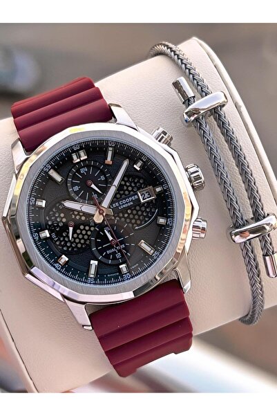 Lee Cooper Italian Design Bracelet Gift Silicone Cord 5 Atm Men's Wristwatch Elc.08238.358
