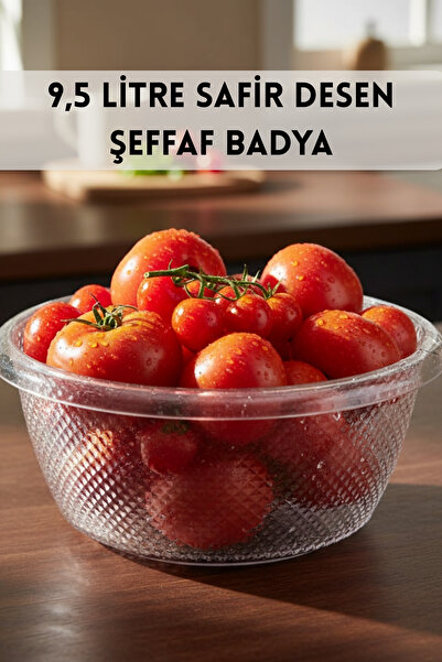 ELDİPA 9.5 Liter Sapphire Pattern Transparent Basin |   Food Basin Premium Plastic