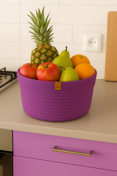 Efuliz Home سلة منظم متعددة الأغراض من خوص الجوت - سلة خضروات وفواكه، وعاء (ا...