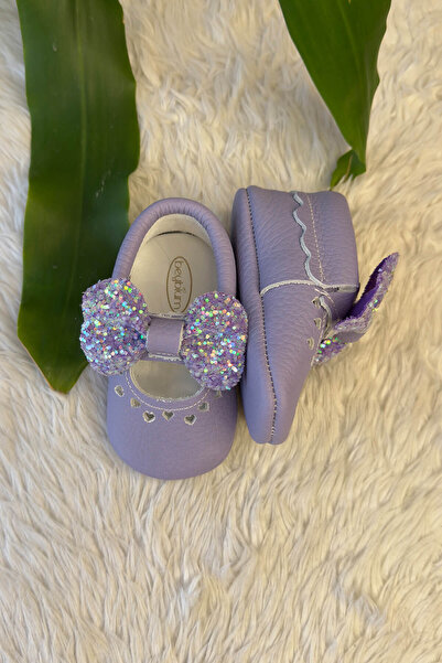 Beybium Bobby Purple Natural Leather Baby Moccasins