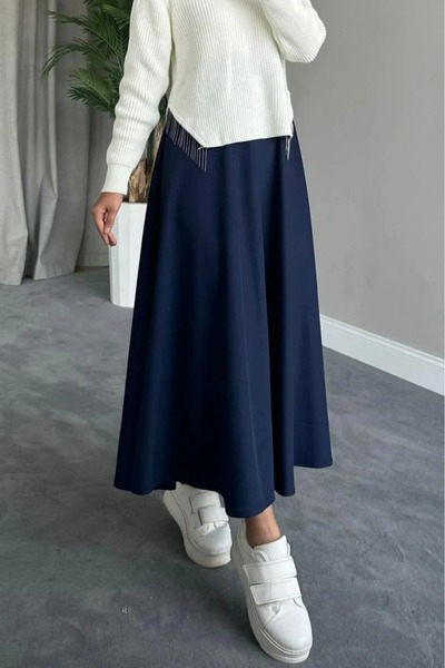 TÜCCAR UMUT A Line Kadın Scuba Kumaş Puf Kloş Tesettür Etek