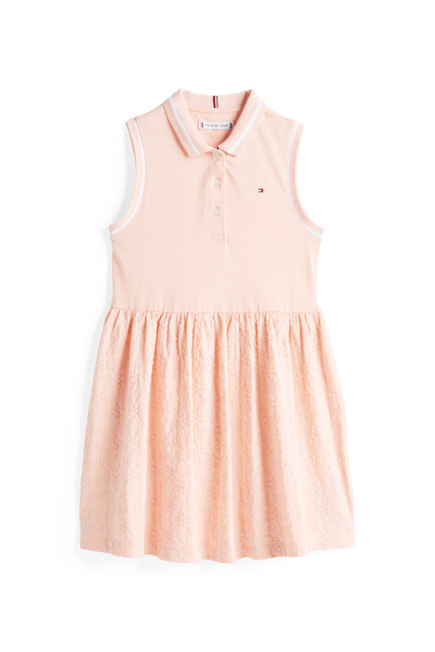 Tommy Hilfiger Tommy Hilfiger Girls Coral Ice Broderie Anglaise Sleeveless Polo Dress