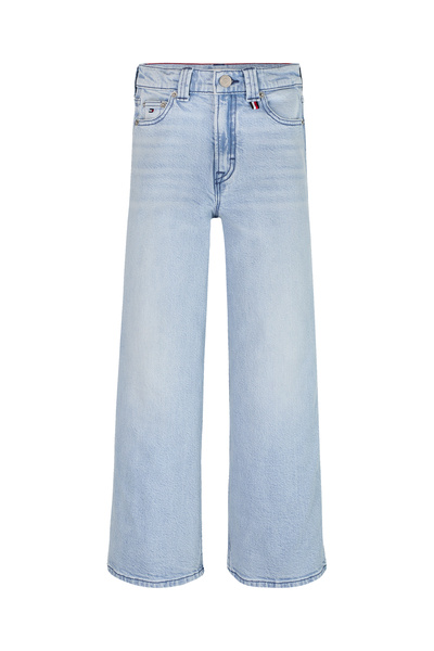 Tommy Hilfiger Girls Cream Mabel Bleached Wide Leg Jeans