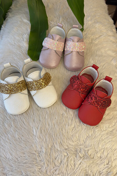 Beybium Sim Detailed First Step Baby Shoes Red