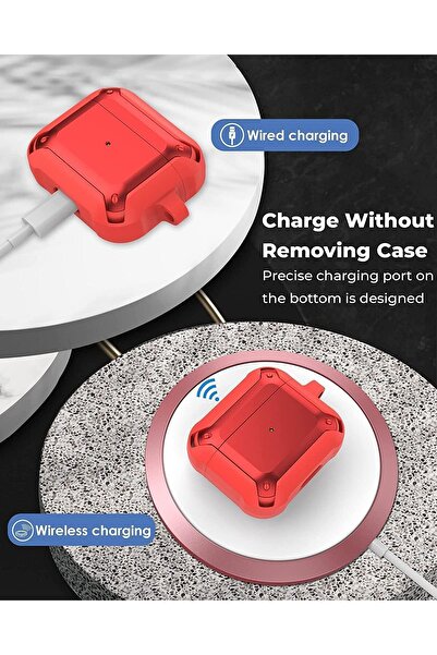 Generic New Case Compatible for Full-Body Rugged Protective Shockproof Carrying Case Cover Skin for AirPods