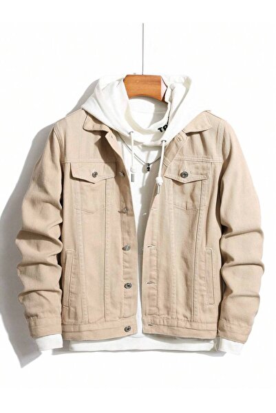 Wkm Denim Casual Erkek Standart Kalıp Cepli Düğmeli Kot Ceket