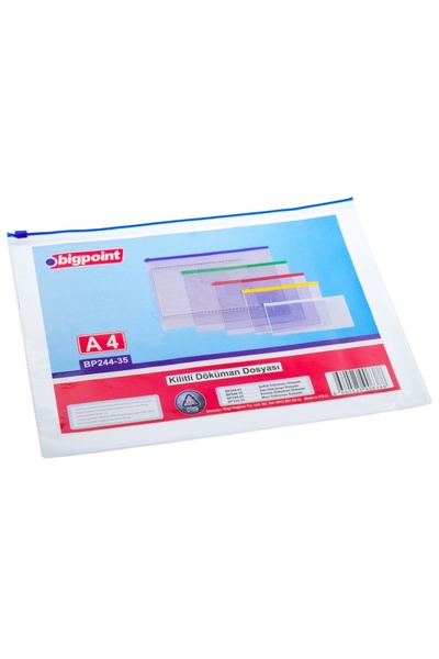 Bigpoint Document File with Lock A4 Pvc Blue X 12 Pieces