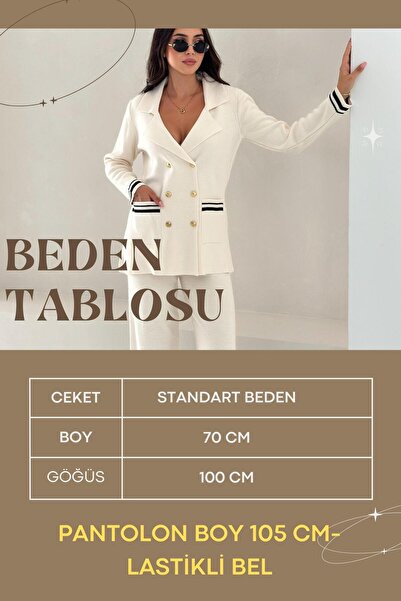 ZISHAN Zamansız Şıklık: Kadın Triko Takım (Ceket & Pantolon) - Yeni Sezon Koleksiyonu 3006