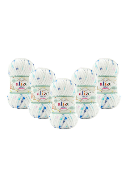 Alize 5 τεμάχια Velluto Mini Colors Velvet Πλεκτό Νήματα Χειροποίητο 8117