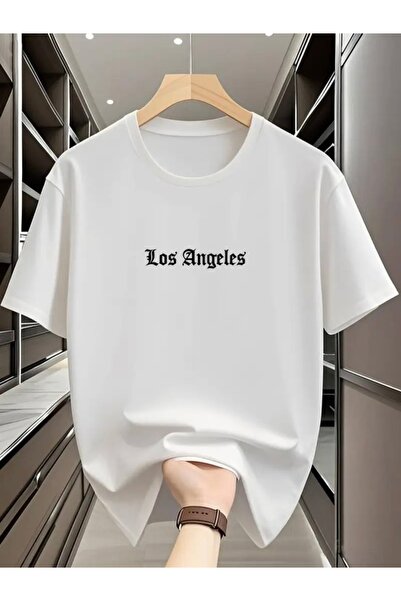 Deocept تي شيرت برقبة دائرية مطبوع عليه لوس أنجلوس