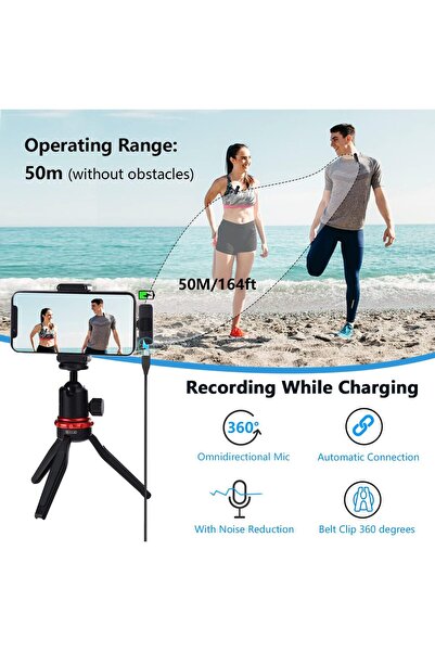 BOYA iPhone Dual Microphone, BY-V2 Wireless Lavalier Microphone for iPad - Professional Video Record