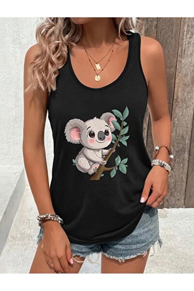 mercoledi تي شيرت نسائي مطبوع عليه كوالا لطيف