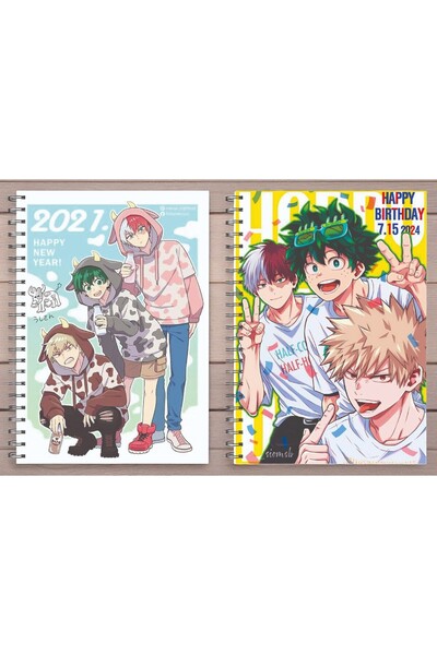 nihonwosekai 2 Pcs My Hero Academia Anime A5 Size Spiral Notebook 50 Sheets My Hero Academia Mha