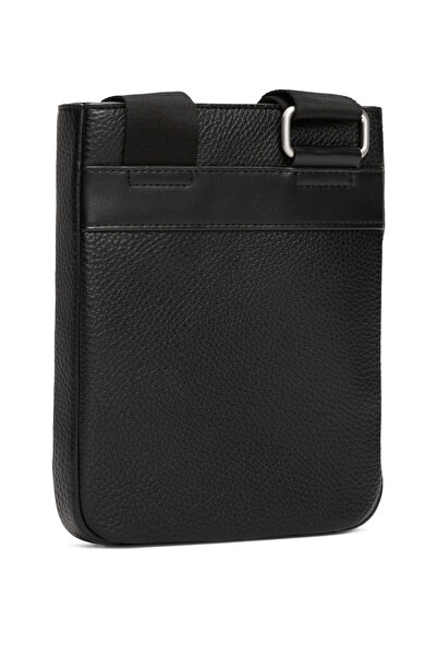 Tommy Hilfiger Tommy Hilfiger Men Black Pebble Grain Metal Logo Mini Crossbody Bag