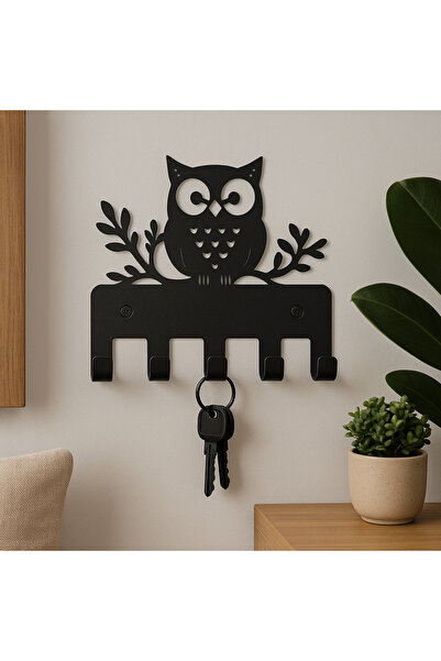 LUNOART حامل مفاتيح معدني مزخرف على شكل بومة - حامل مثبت على الحائط