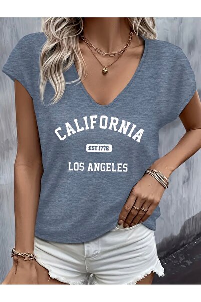 mercoledi تي شيرت نسائي بدون أكمام مطبوع عليه كاليفورنيا