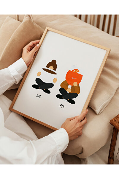 ARTHOUSECOLLECTIVE Cafea și cocktail - Ilustrație AM, PM - Poster fără cadru în dimensiuni de tablou