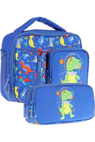 KAUKKO Θερμοτσάντα με τρία διαμερίσματα και θήκη για στυλό για αγόρια με στάμ...