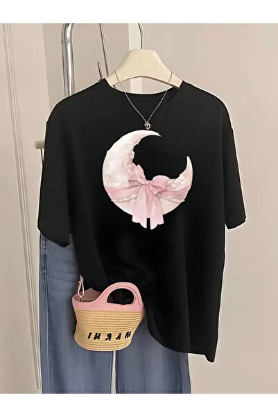 mercoledi TRICOU DE MĂRZĂ CU GULER ROTUND OVERSIZE CU BĂNETĂ