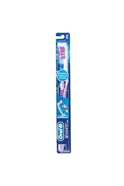 Oral-B Toothbrush, 3D White, Vivid, Whitening Effect, Soft, Purple Color