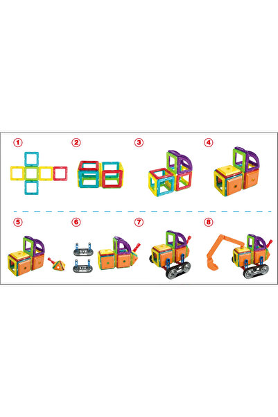 Colorland Magical 7212B Magnet Educational Building Blocks – 162‑Piece Creative STEM Toy for Ages 3+