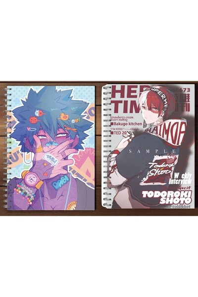 nihonwosekai 2 Pcs My Hero Academia Anime A5 Size Spiral Notebook 50 Sheets My Hero Academia Mha