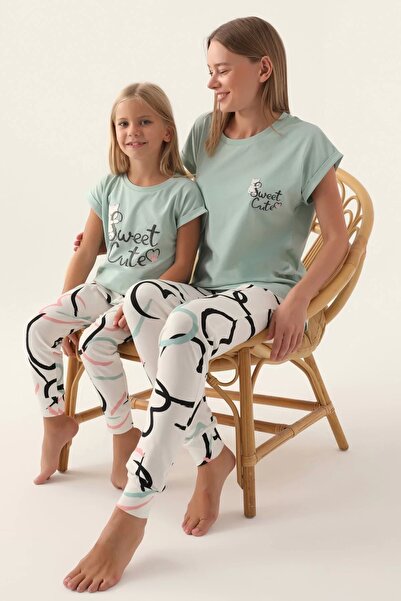ROLY POLY Mother-daughter double set - water green