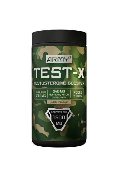 Army 1 TESTO-X. يحتوي على 1,484 ملغ من التريبولوس و1,500 ملغ من حمض الأسبارتي...