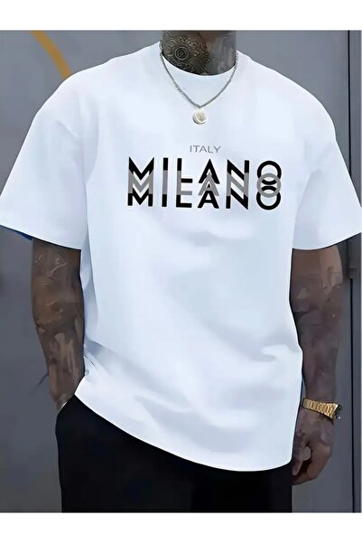 Deocept تي شيرت مطبوع برقبة دائرية كبيرة الحجم من ميلانو