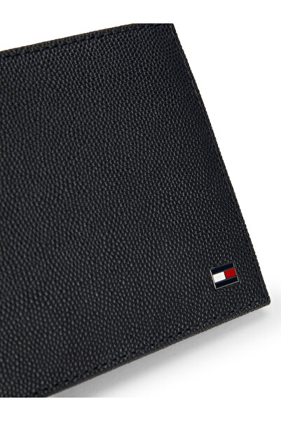 Tommy Hilfiger Tommy Hilfiger Men Space Blue Enamel Flag Leather Bifold Wallet