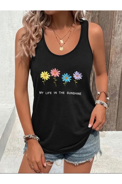 Deocept Minimal Flower Printed Women's T-Shirt