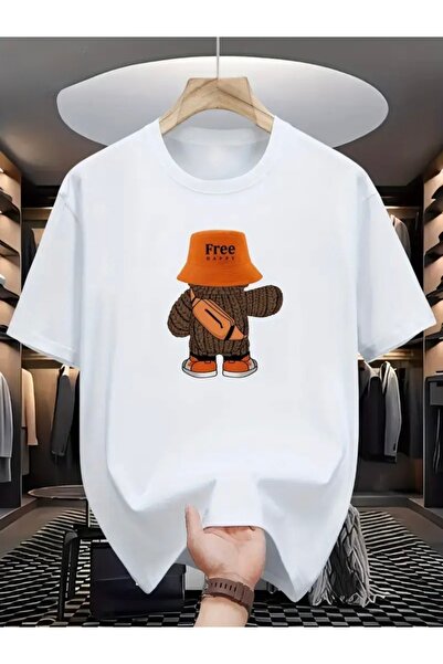 Deocept TRIUC GRATUIT HAPPY BEAR PRINTED OVERSIZE GOLIER