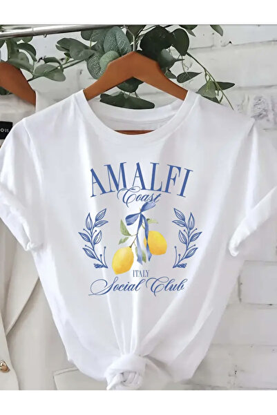 Deocept Amalfi Printed Oversize Crew Neck T-Shirt