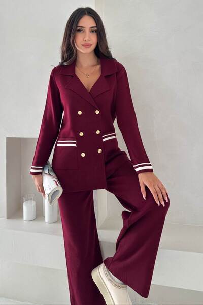ZISHAN Zamansız Şıklık: Kadın Triko Takım (Ceket & Pantolon) - Yeni Sezon Koleksiyonu 3006