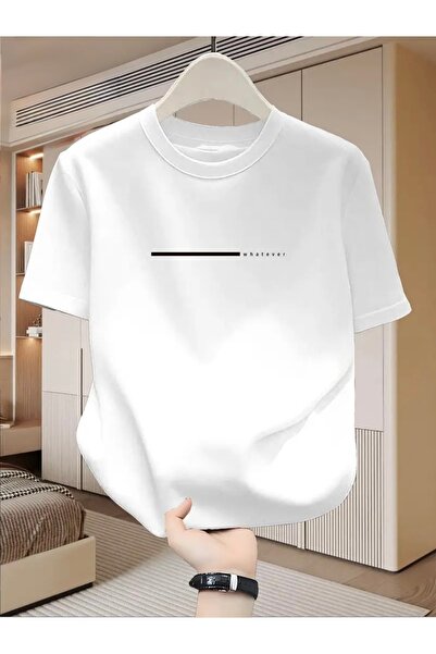 Deocept تي شيرت برقبة دائرية كبيرة الحجم مطبوع عليه ما أنت