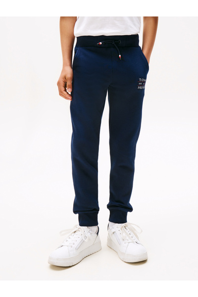 Tommy Hilfiger Tommy Hilfiger Boys Dark Night Navy Logo Printed Drawstring Waist Joggers