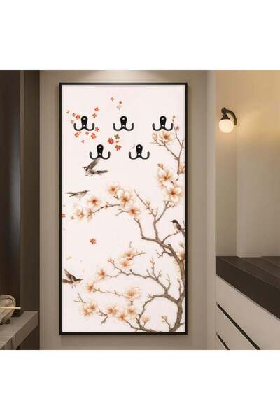 Marktna Modern Canvas Hanging Board with Hollow Brown Frame
