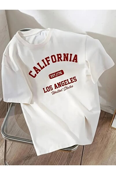 Deocept تي شيرت CALIFORNIA LOS ANGELES مطبوع للجنسين للنساء/الرجال برقبة دائر...