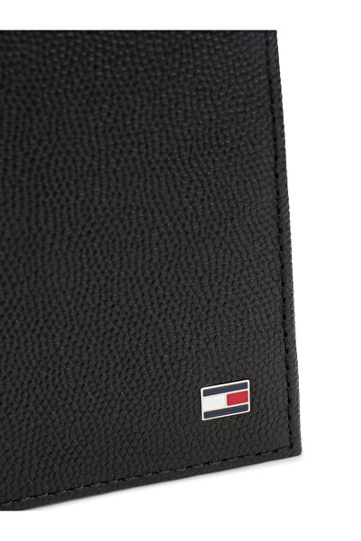 Tommy Hilfiger Tommy Hilfiger Men Black Enamel Flag Leather Bifold Wallet