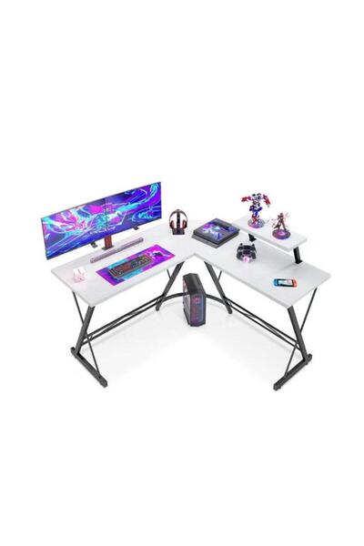 Crestj High quality and easy to install L-shaped computer gaming desk and table