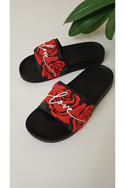 GEZER Καλοκαιρινές άνετες γυναικείες παντόφλες Embossed Rose Με σχέδιο