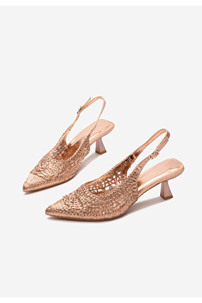 B T Shoes Champagne lodičky s otevřenou pätou Alisiana