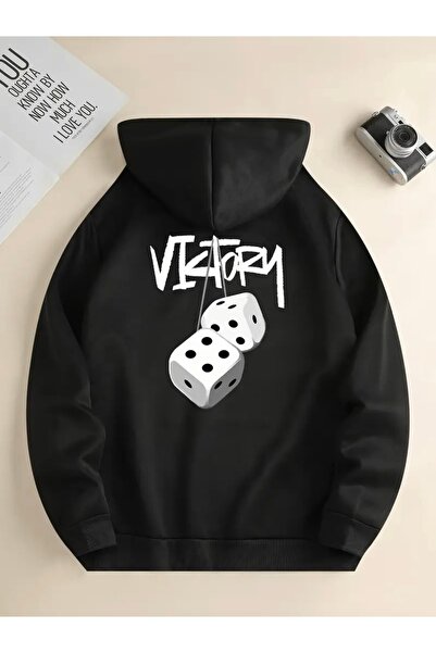 Deocept سويت شيرت بقلنسوة كبير الحجم مطبوع عليه زهرة الفايكتورى للجنسين للنسا...