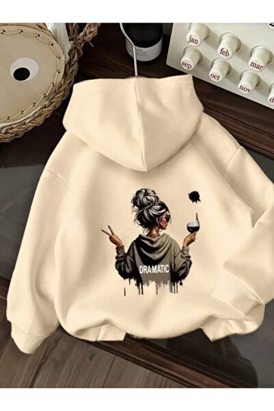 mercoledi Hanorac cu glugă UNISEX OVERSIZE IMPRIMAT DRAMATIC