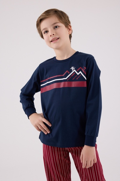 Rolypoly Men's Long Sleeve Striped Pants Father Son Pajama Set