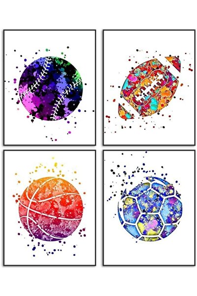 Today Idea Sports Wall Sticker Set for Kids Room Decor by 8x12 Inch Unframed