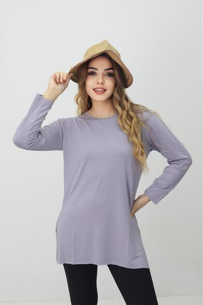 Bala Giyim Women's Basic Long Sleeve Slit Tunic