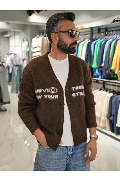 butik'O Oversize kalıp yazı detaylı hırka