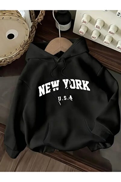 Deocept New York Usa Oversize Unisex Hooded Sweatshirt